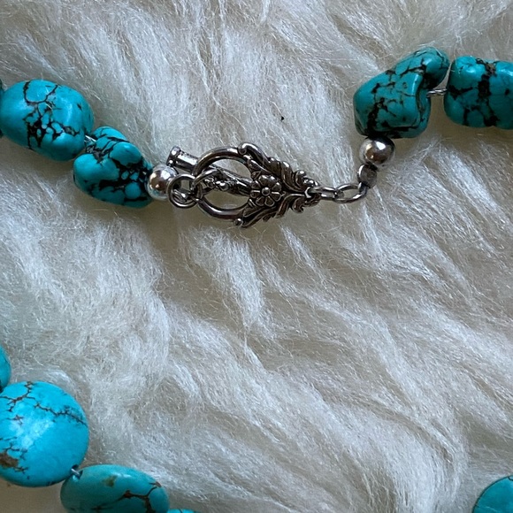 ATI 925 STERLING SILVER TURQUOISE NECKLACE - Picture 7 of 13